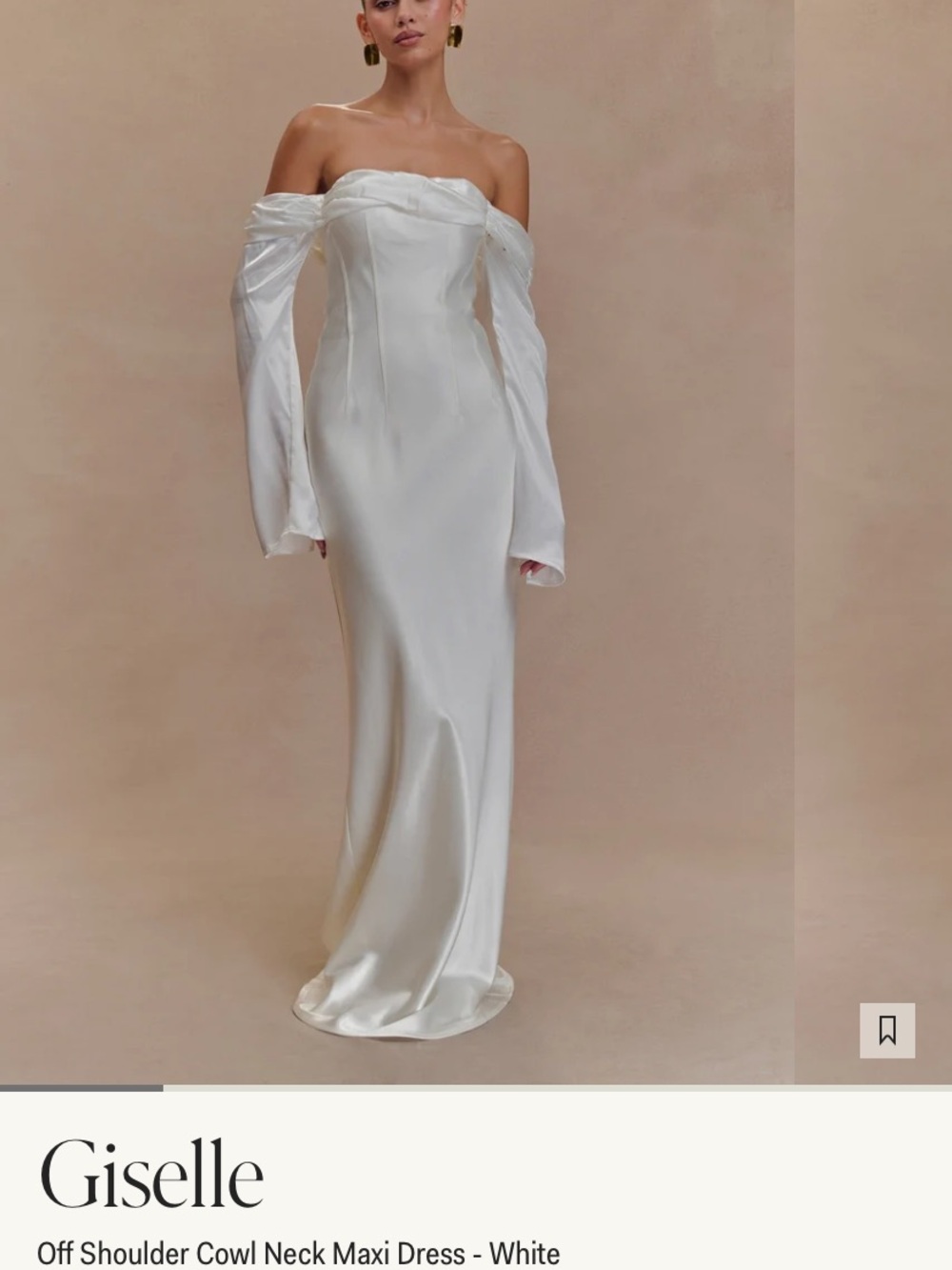 Meshki Off-Shoulder Cowl Neck Maxi Dress - White